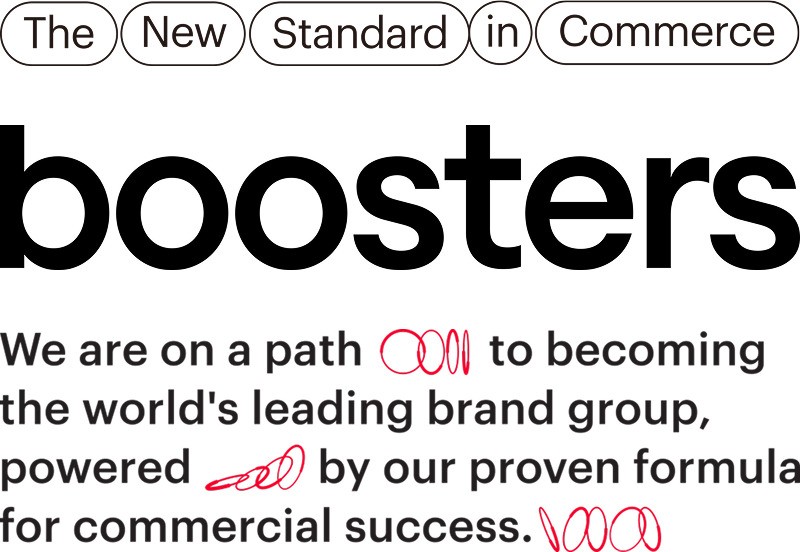 부스터스는 지난해 11월, '글로벌 커머스의 새로운 기준'이라는 메시지를 담은 CI로 개편했다.