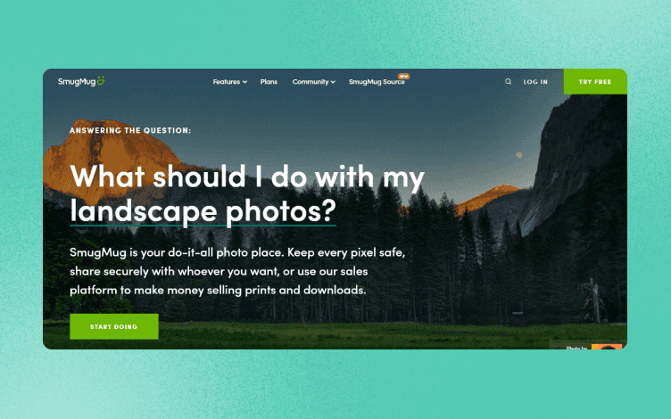 SmugMug homepage