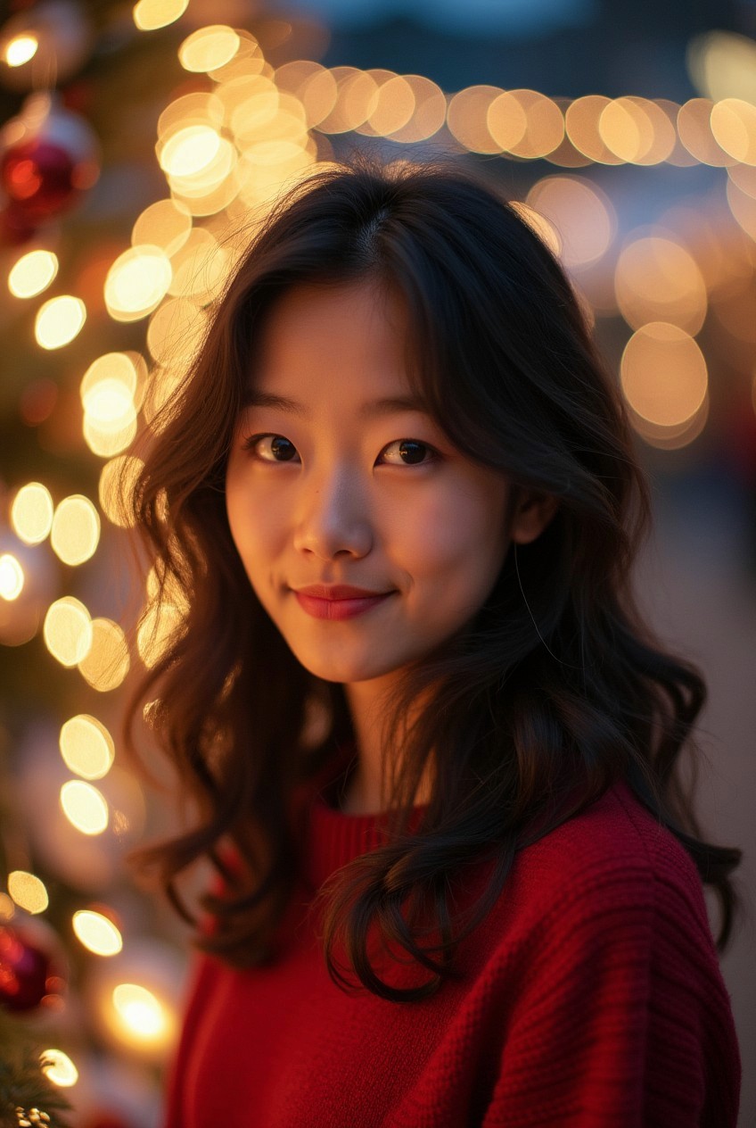 christmas asian girl