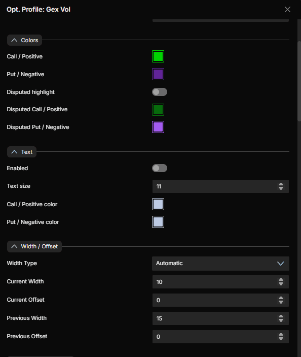 Option Profile - DeepGamma Web. Width / Offset screenshot 7.