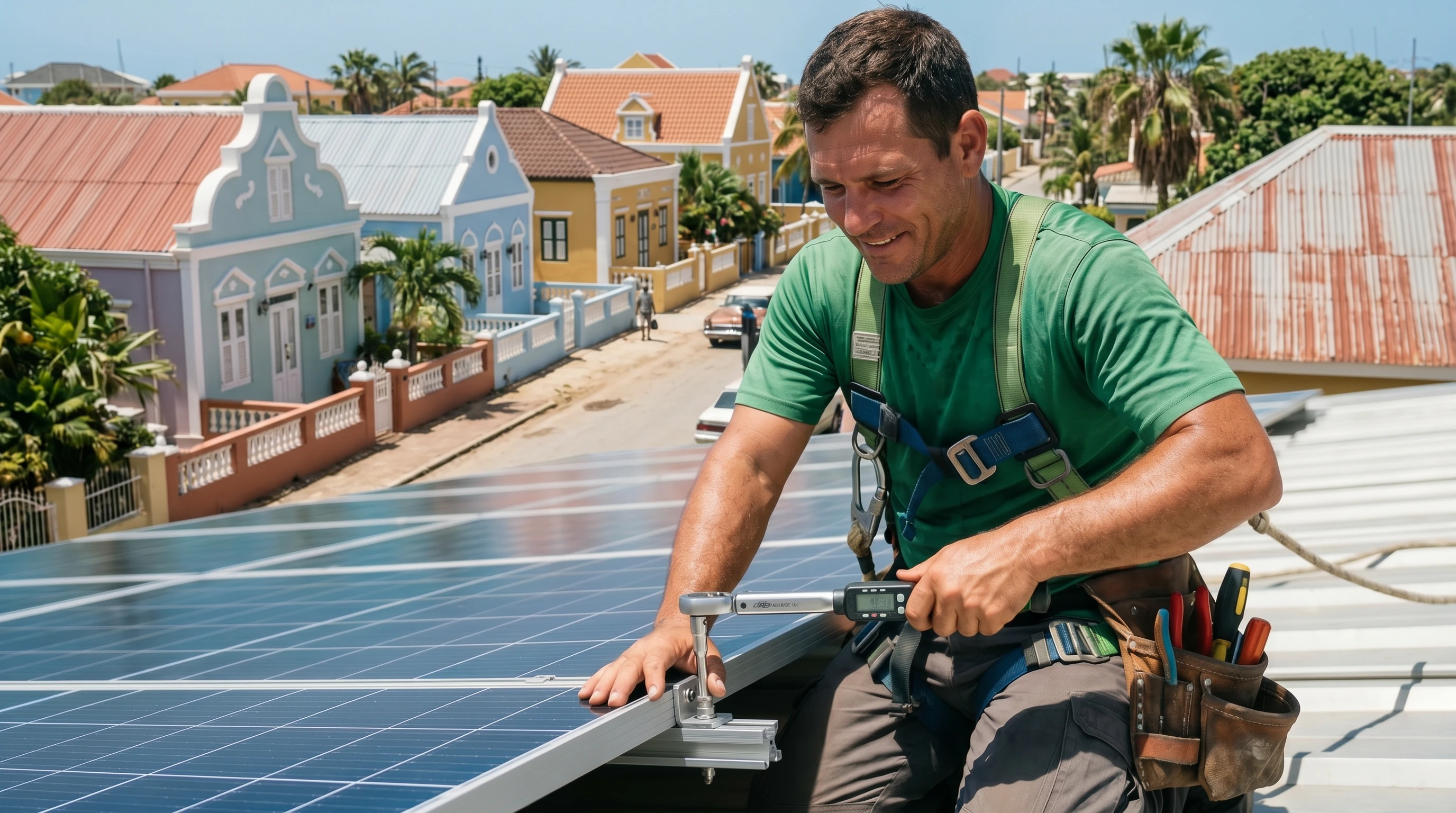 Hero projects page. Typical Aruban House with solar panels