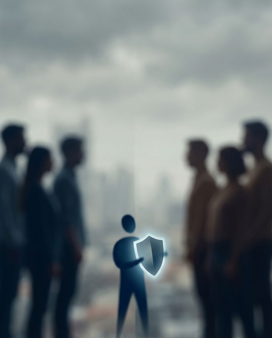 Conceptual depiction of a tense confrontation between two families with symbolic police intervention.