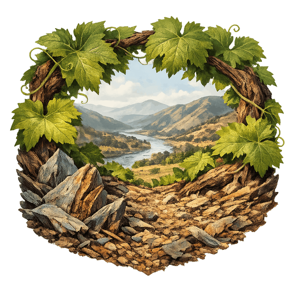 Detailed graphic of the Licantén wine region.