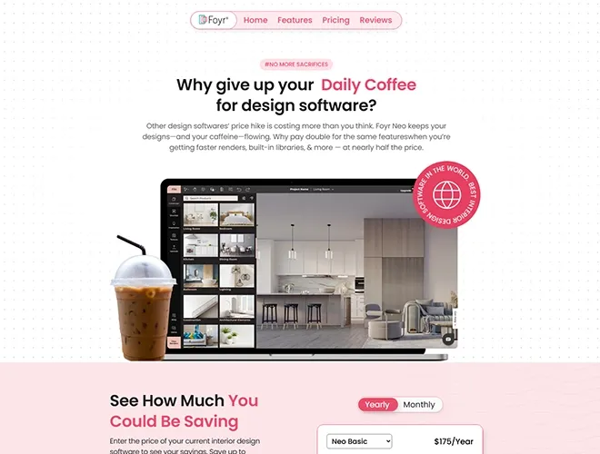 Foyr neo landing page design
