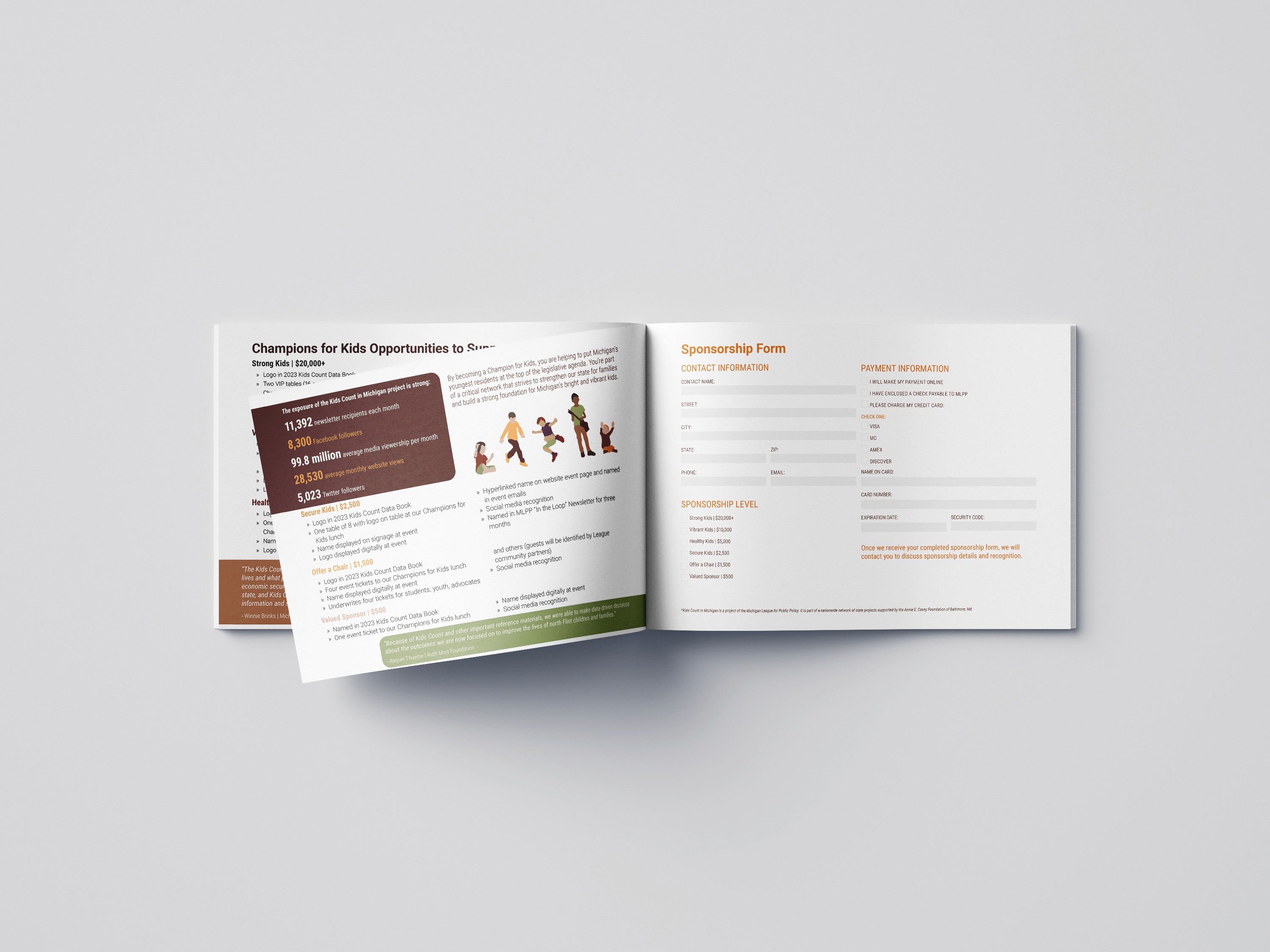 Mockup of inside pages of a report