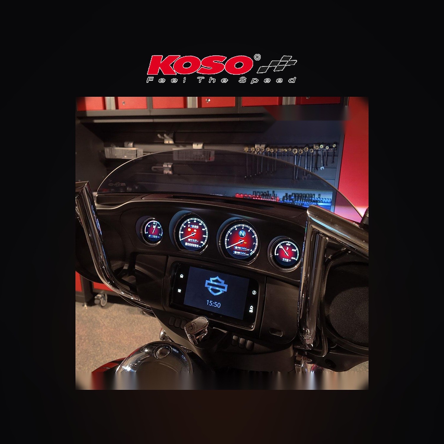 KOSO TFT-Cockpit für Harley 2014+ — das optische Highlight
