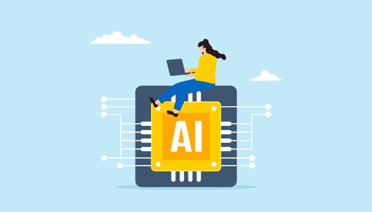 Illustration of a person surrounded by symbols like a question mark, light bulb, gears, and puzzle pieces.