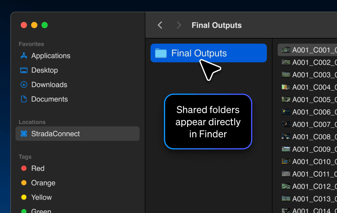 View shared folders in finder