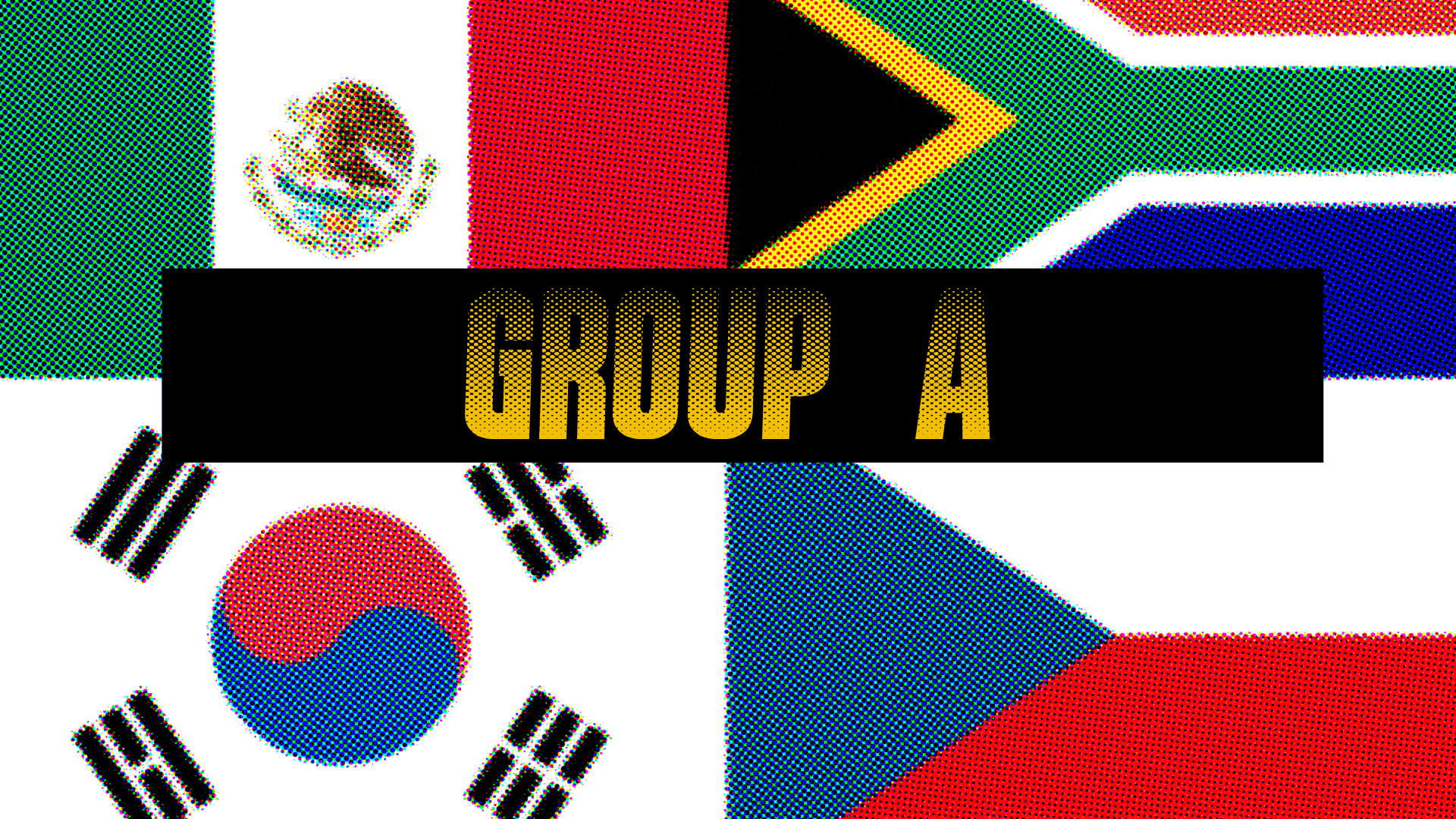 A header featuring flags of Mexico, South Africa, South Korea and Czechia