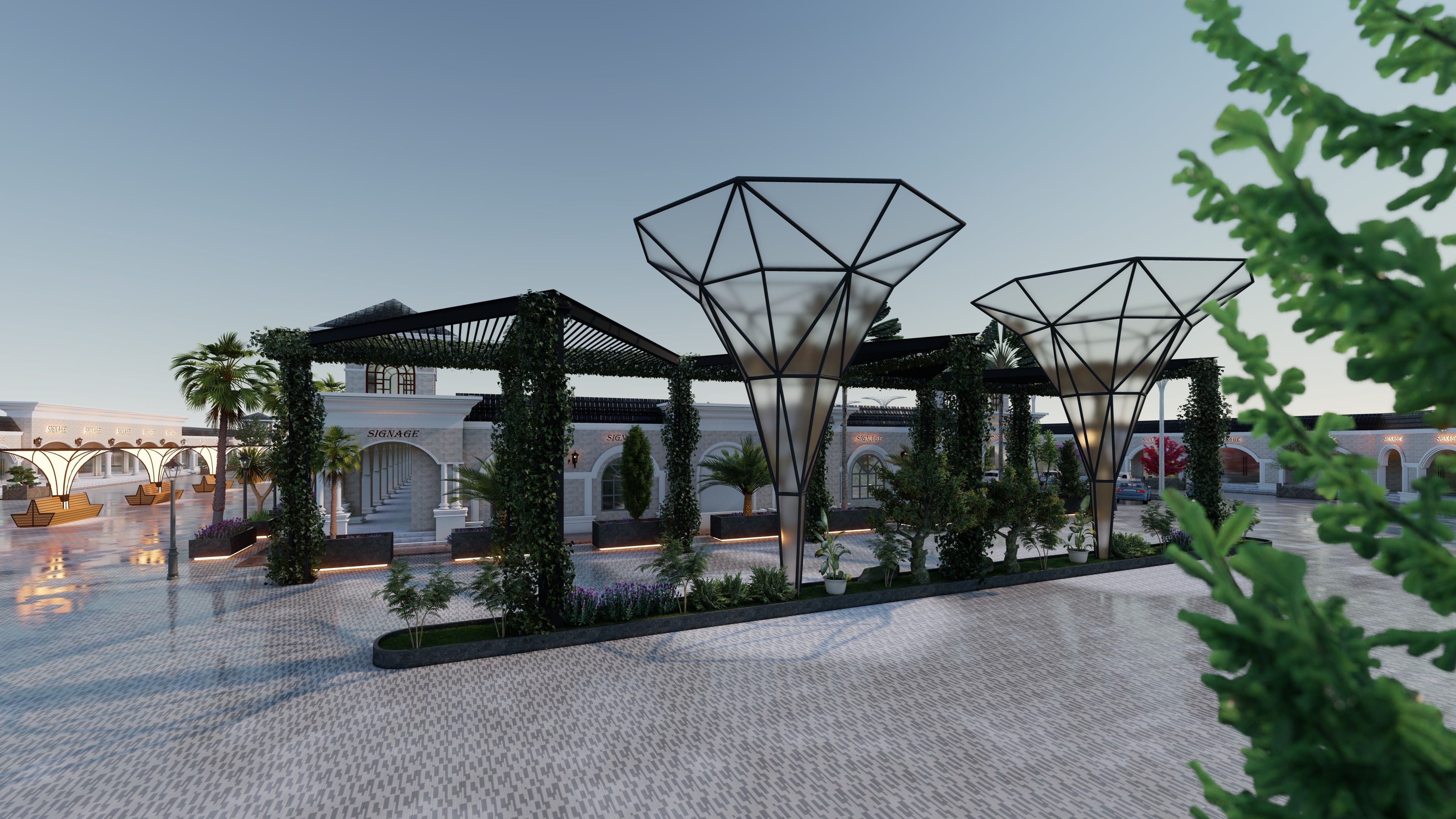 A 3D pattern of white and gray cubes.