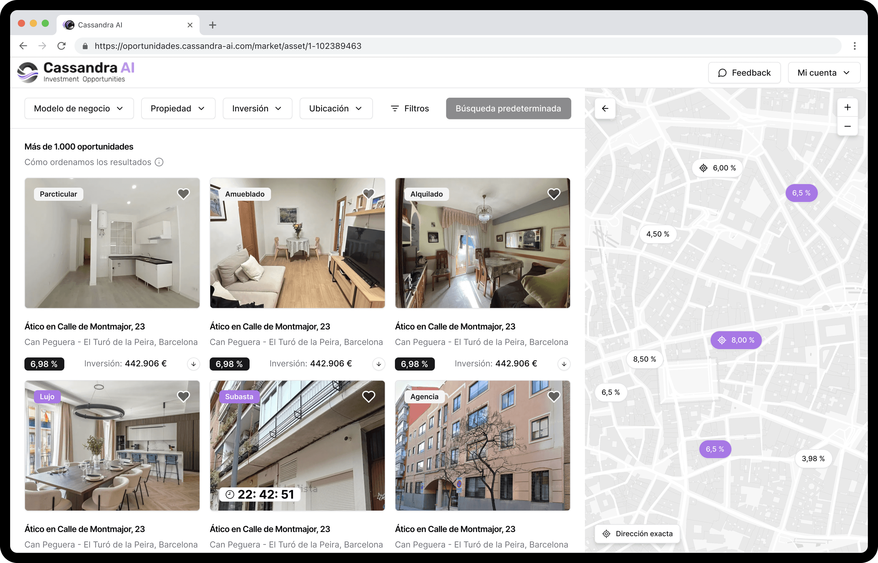 Landing del marketplace