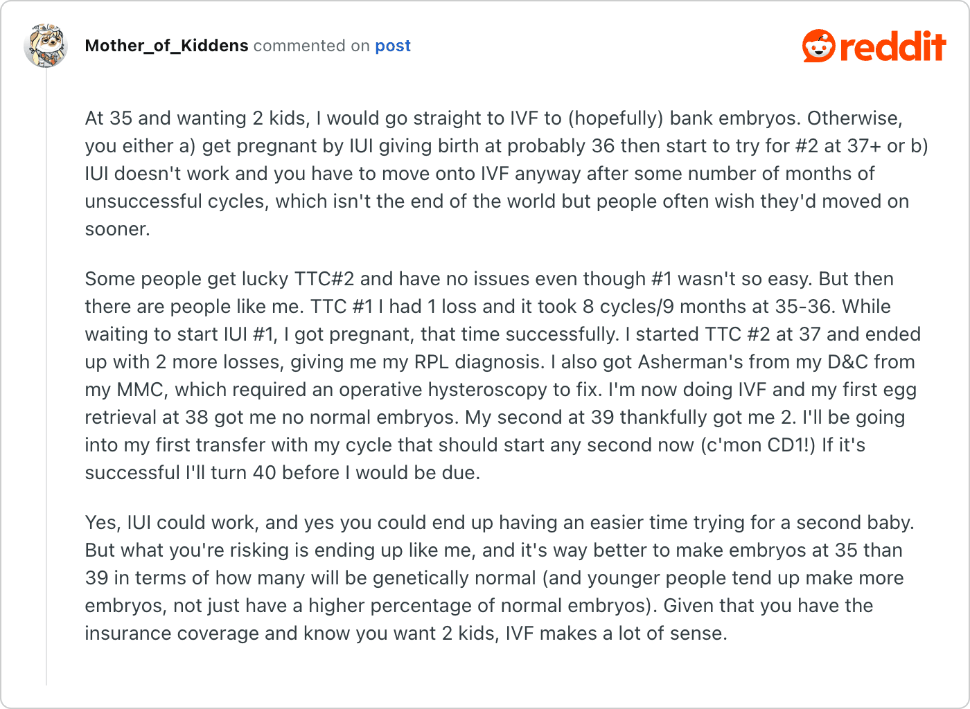 Post on Reddit