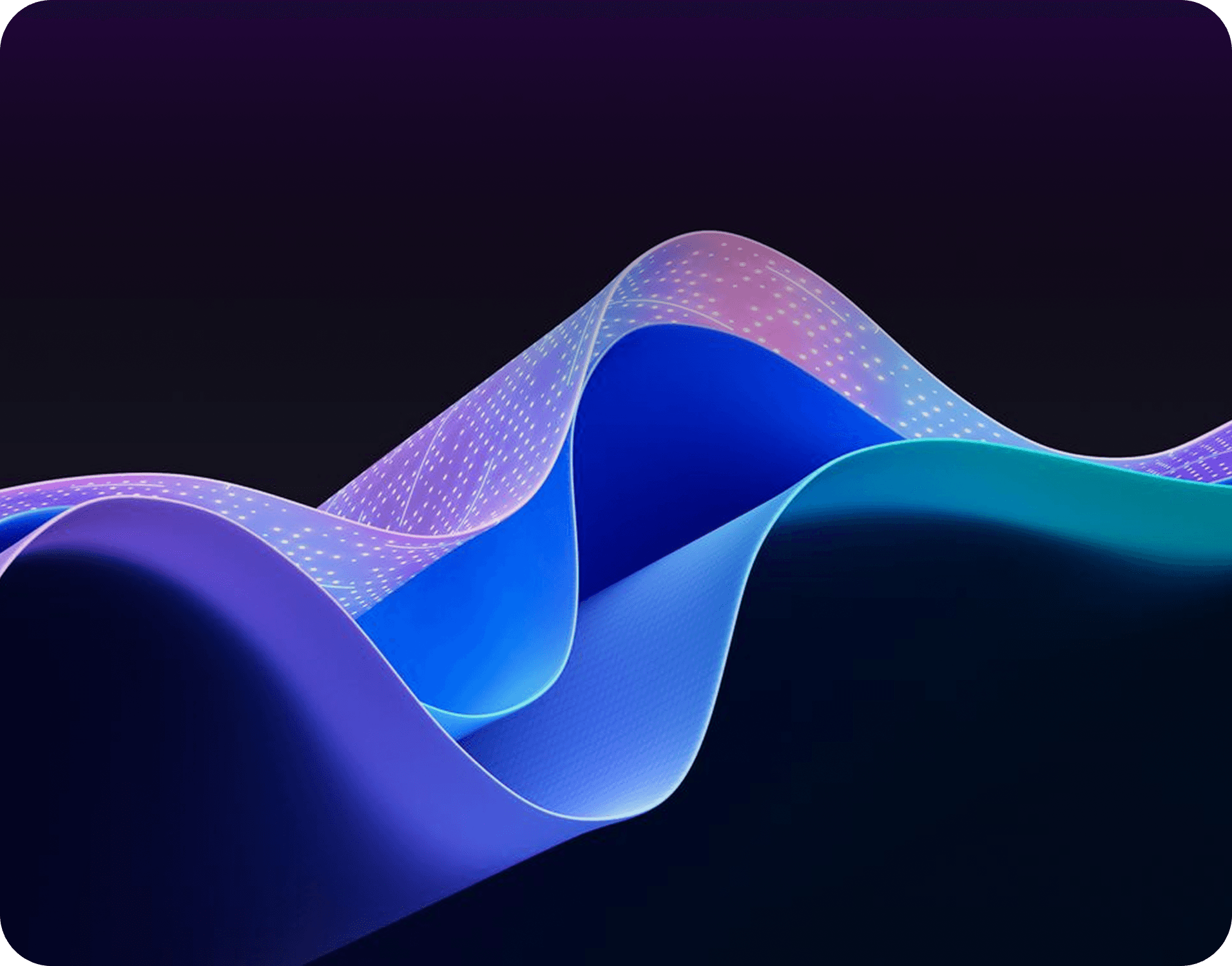 A wave depicted on a dark background, showcasing its fluid motion and contrasting colors.
