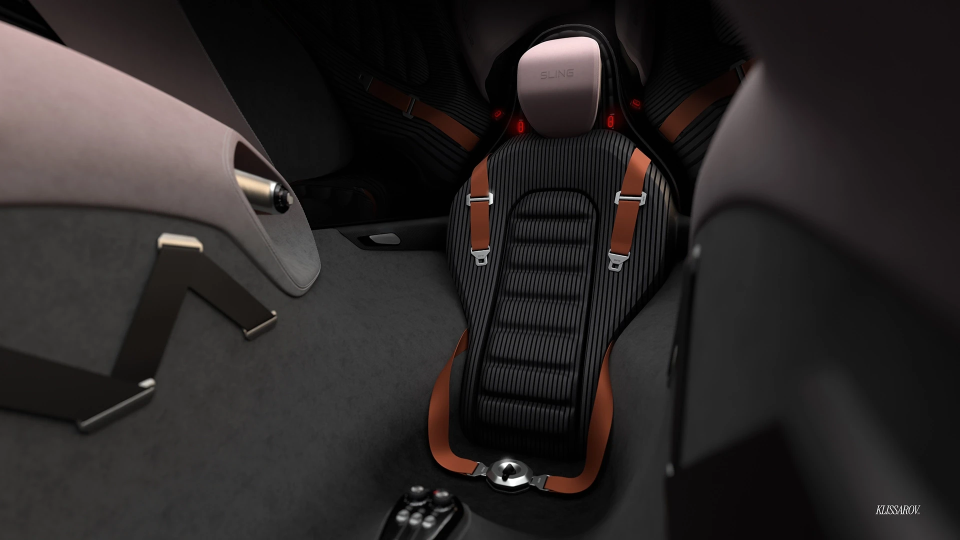 Interior view of Sling towards Seat and belt system