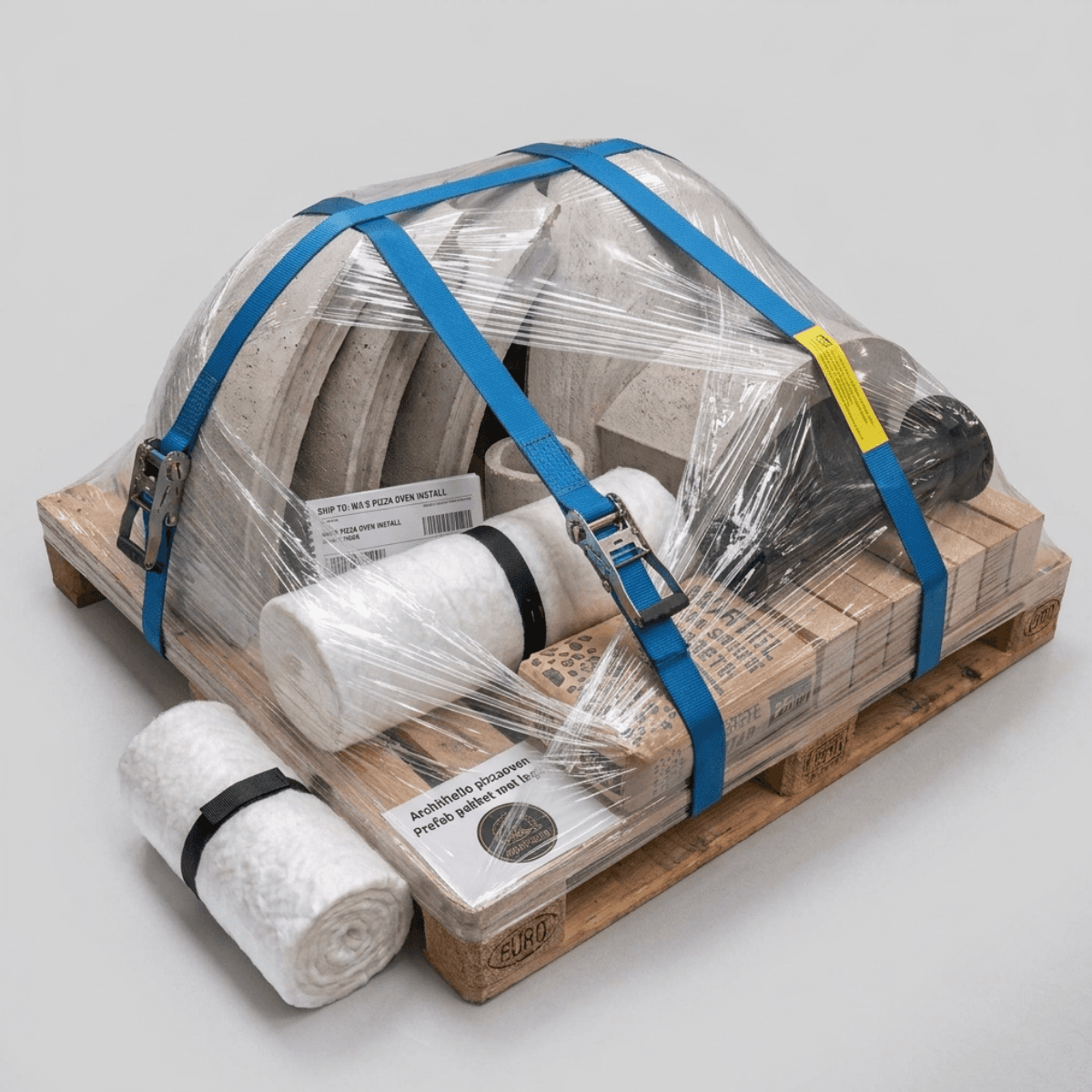 Archithello pizza oven prefab bouwpakket op pallet