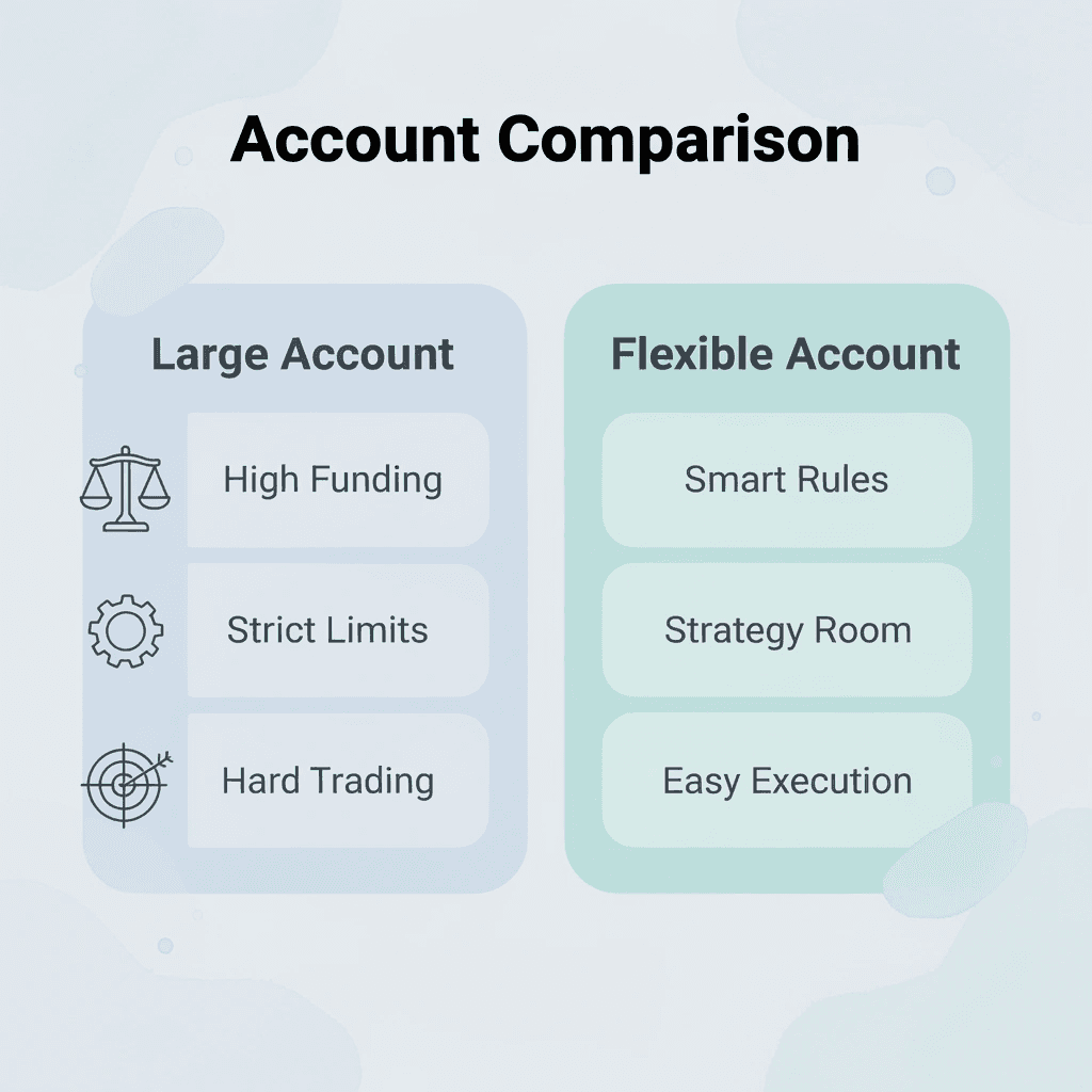 Comparison between large accounts and flexible accounts