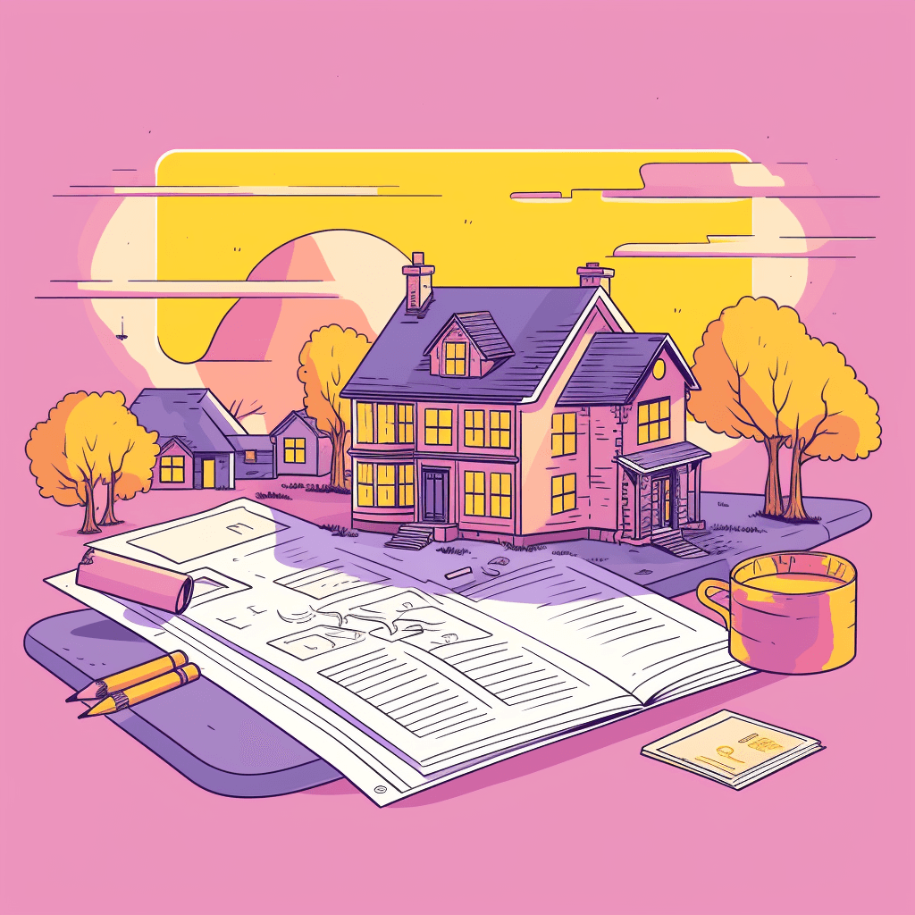 A detailed illustration of a serene suburban home.