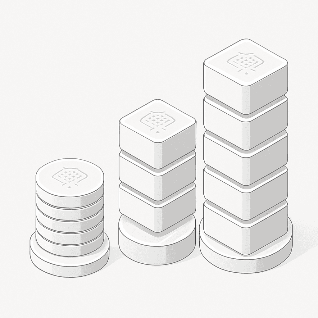 Illustration comparing starter, mid-tier and enterprise AEO platform pricing levels
