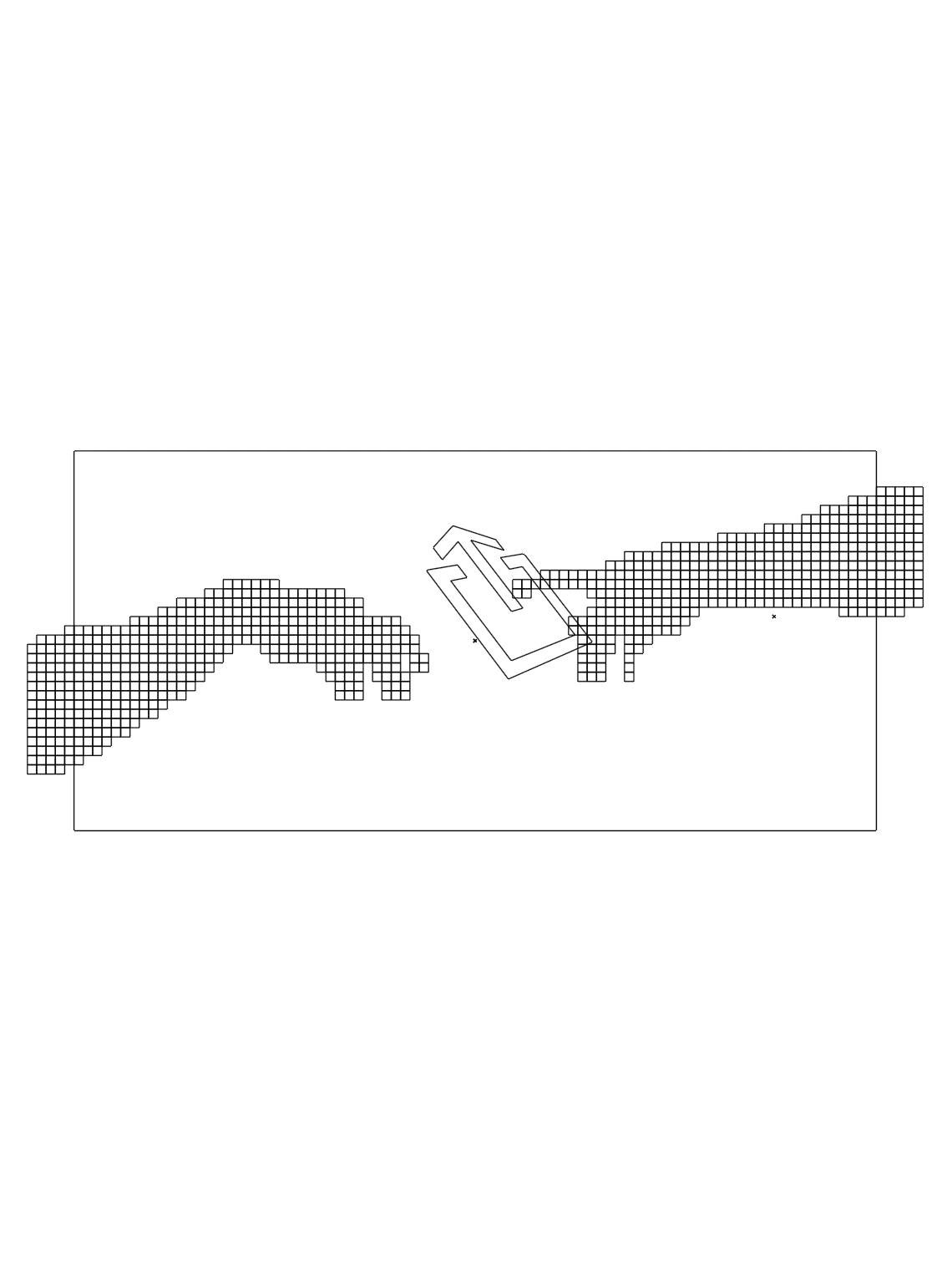 Outline of the The Creation graphic, a mix of pixel art and icons inspired by the fresco painting 