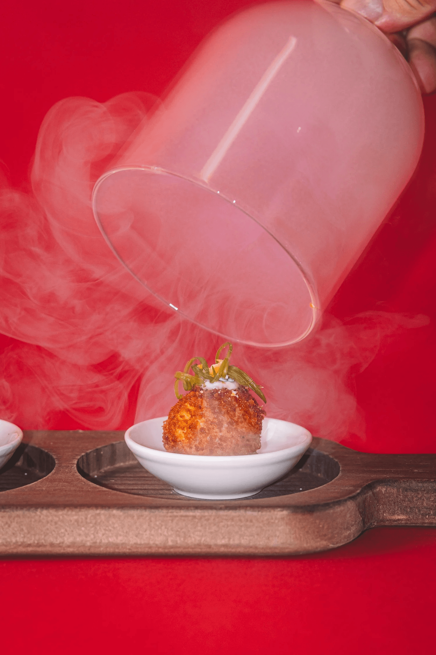 Smoky appetizer presentation