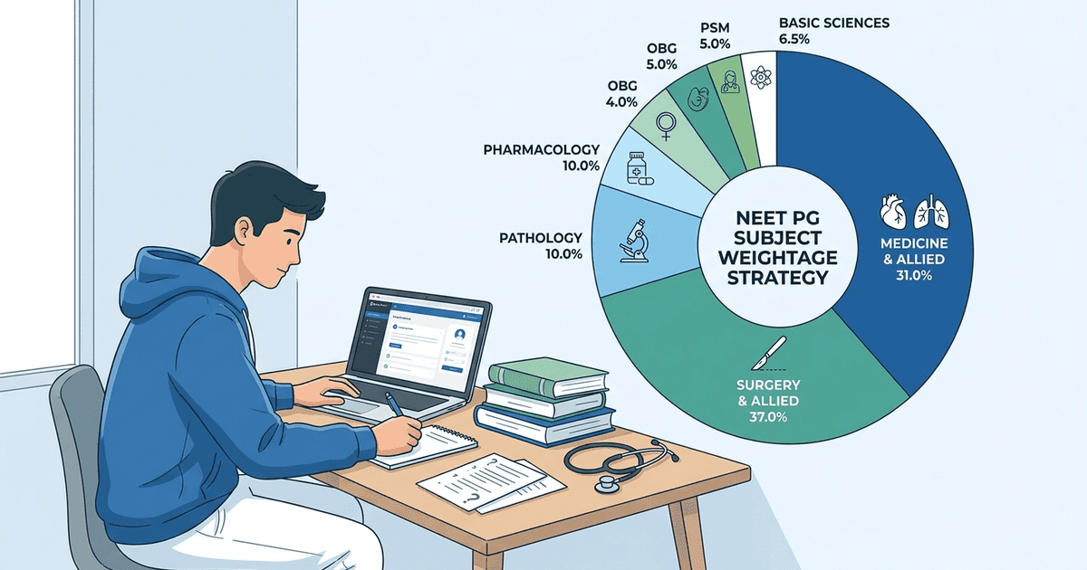 Cover: NEET PG Subject Wise Weightage 2026: Complete Marks Distribution, High-Yield Subjects and Topper Strategy