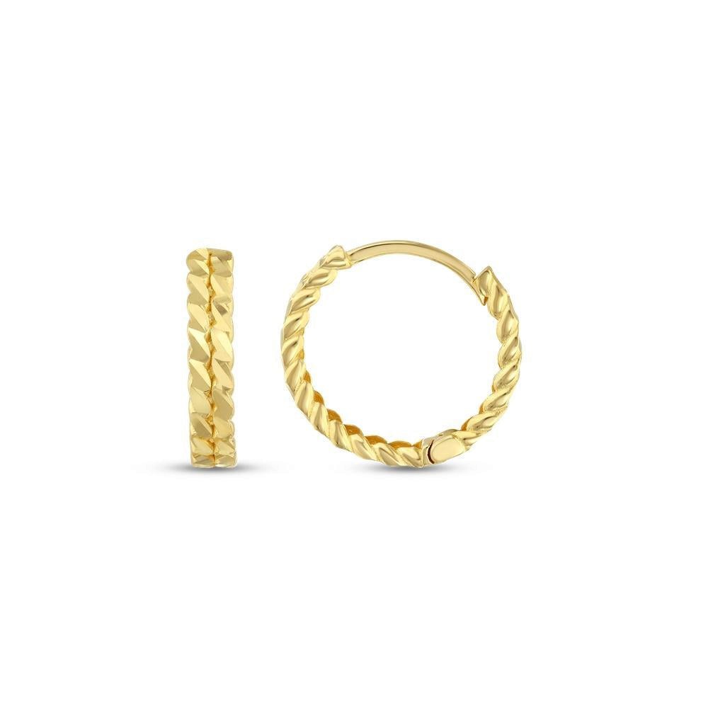 Assos Pırlanta 14 Ayar Şık Klasik Altın Halka Küpe