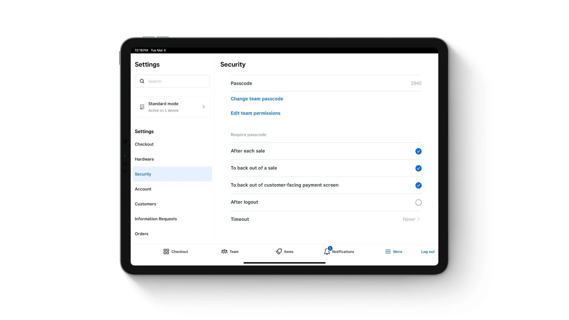 POS - Checkout Use Passcodes with Square Point of Sale