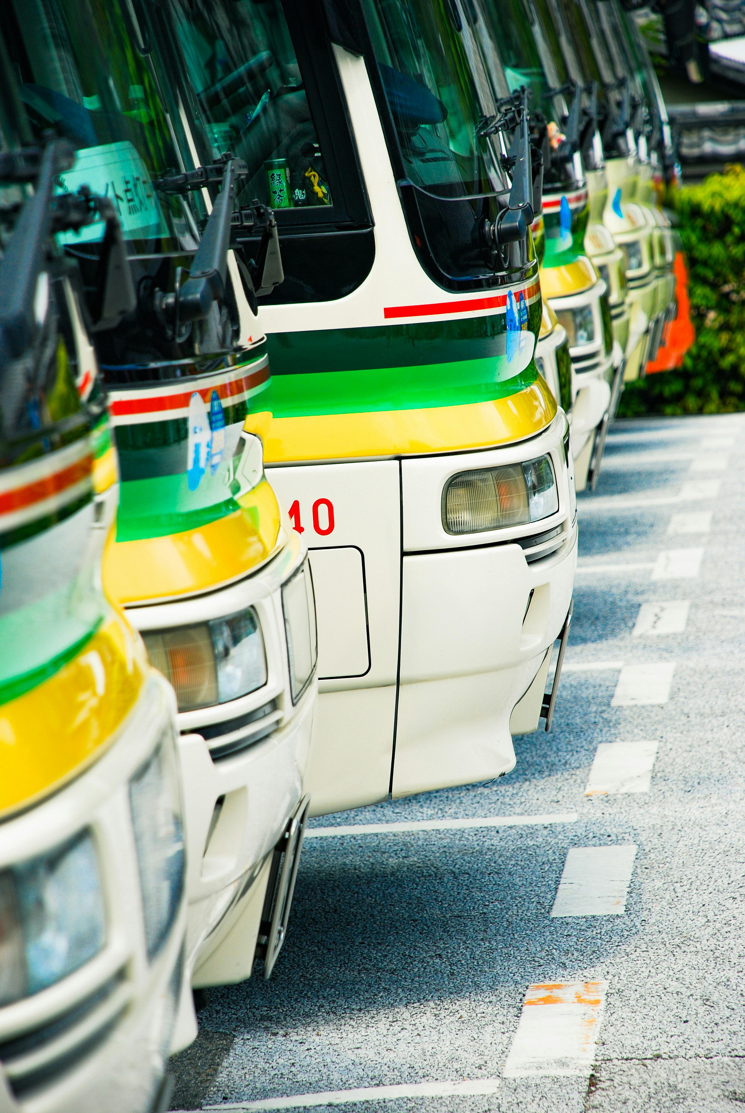 Buses parked at a bus station