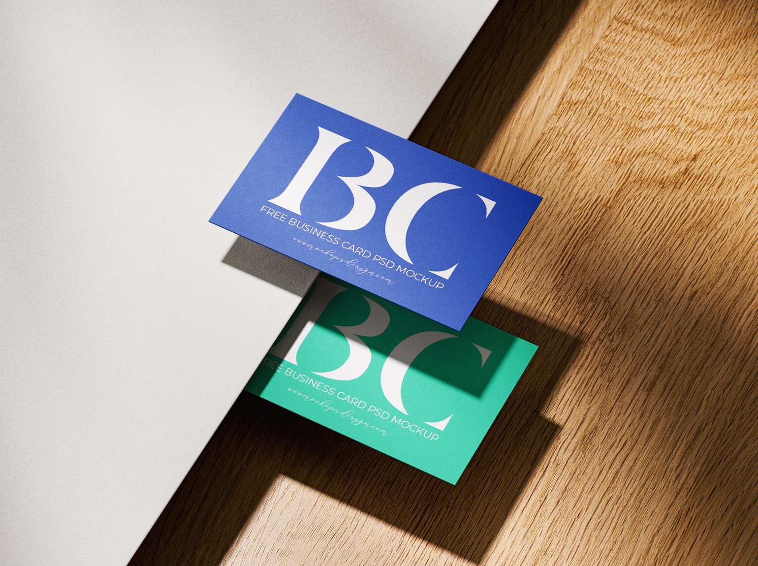 Green and blue business card design