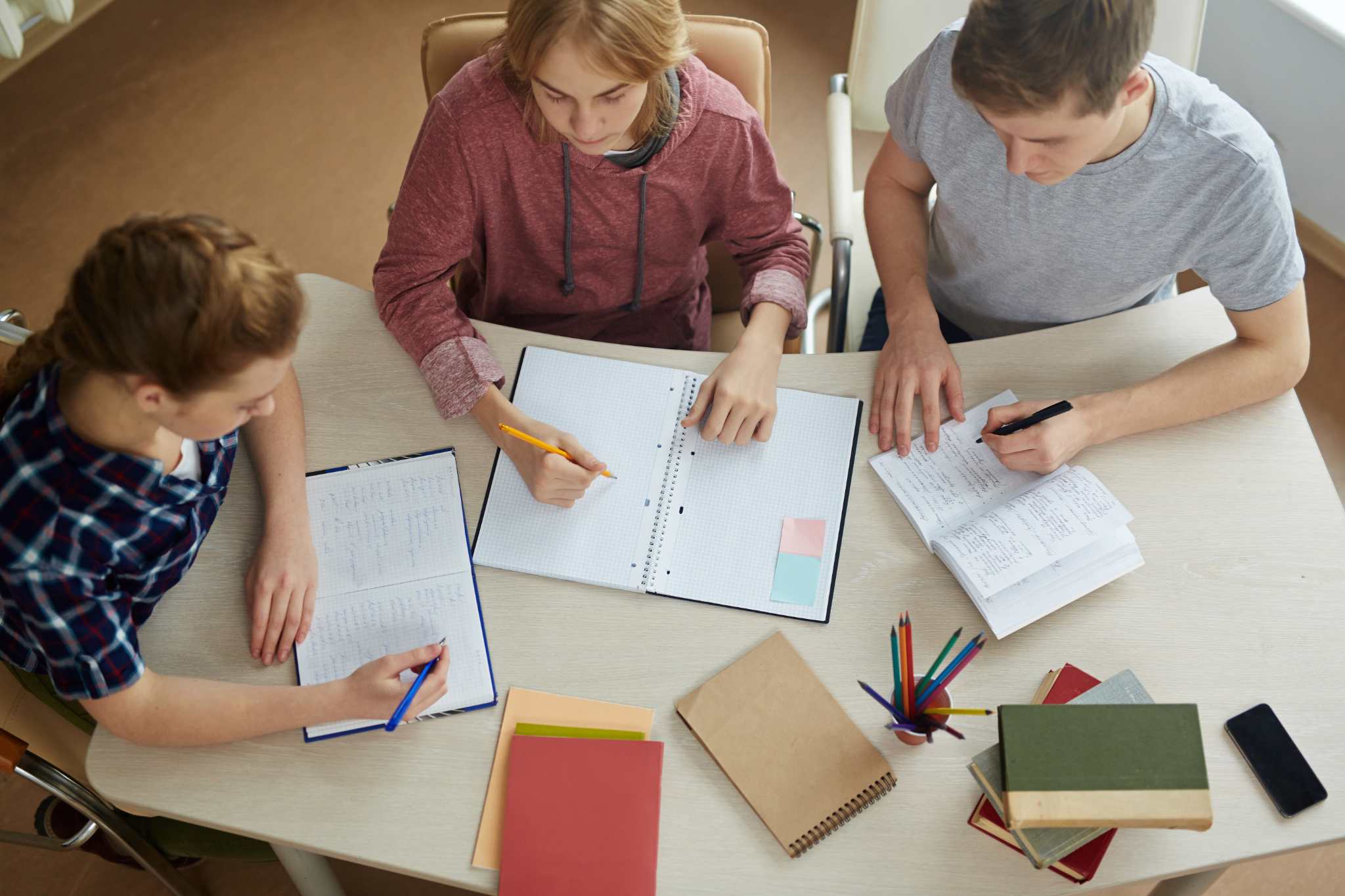 Students studing maths