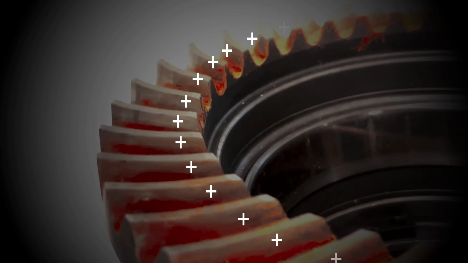 Magnified image of gear teeth