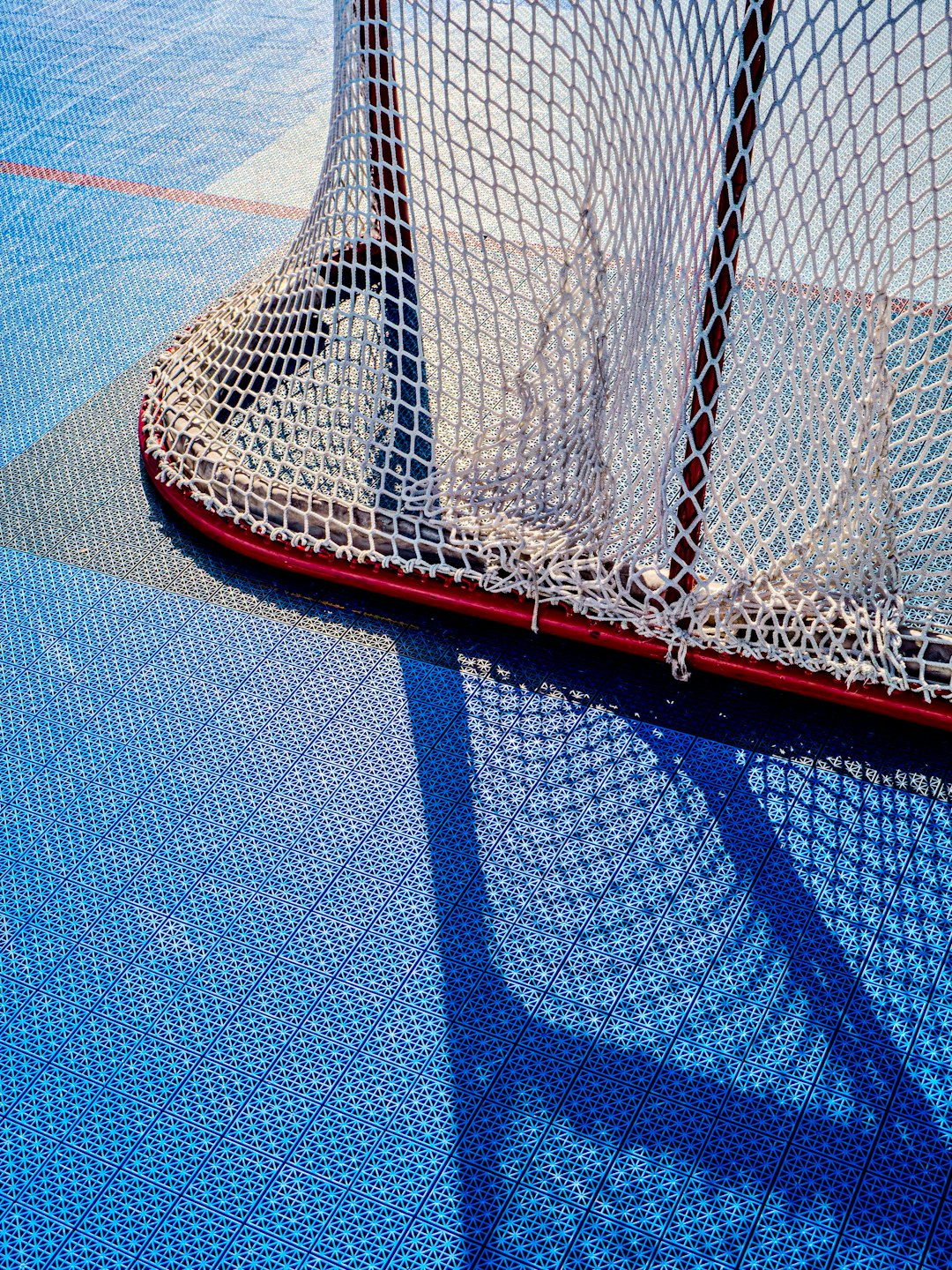 a view of the back of a hockey net