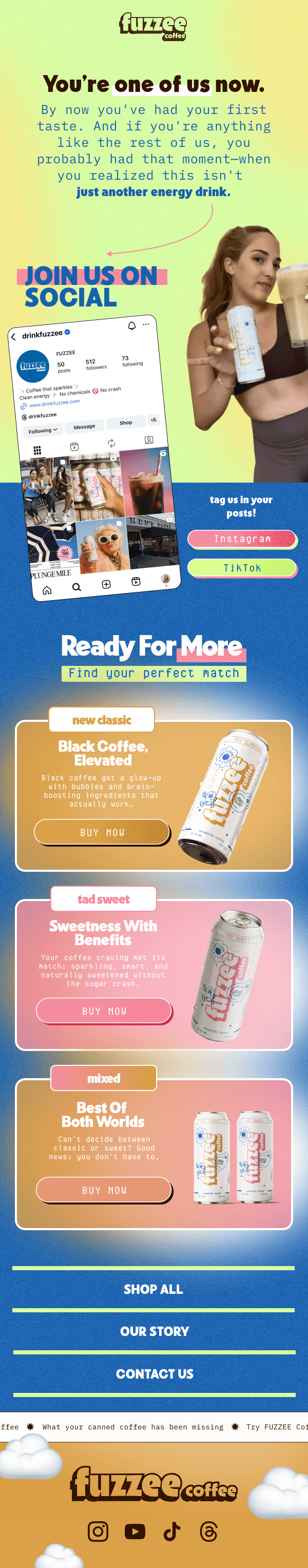 Fuzzee coffee email design