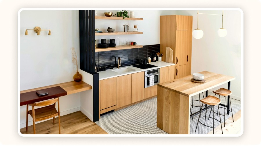 Modern wooden kitchen