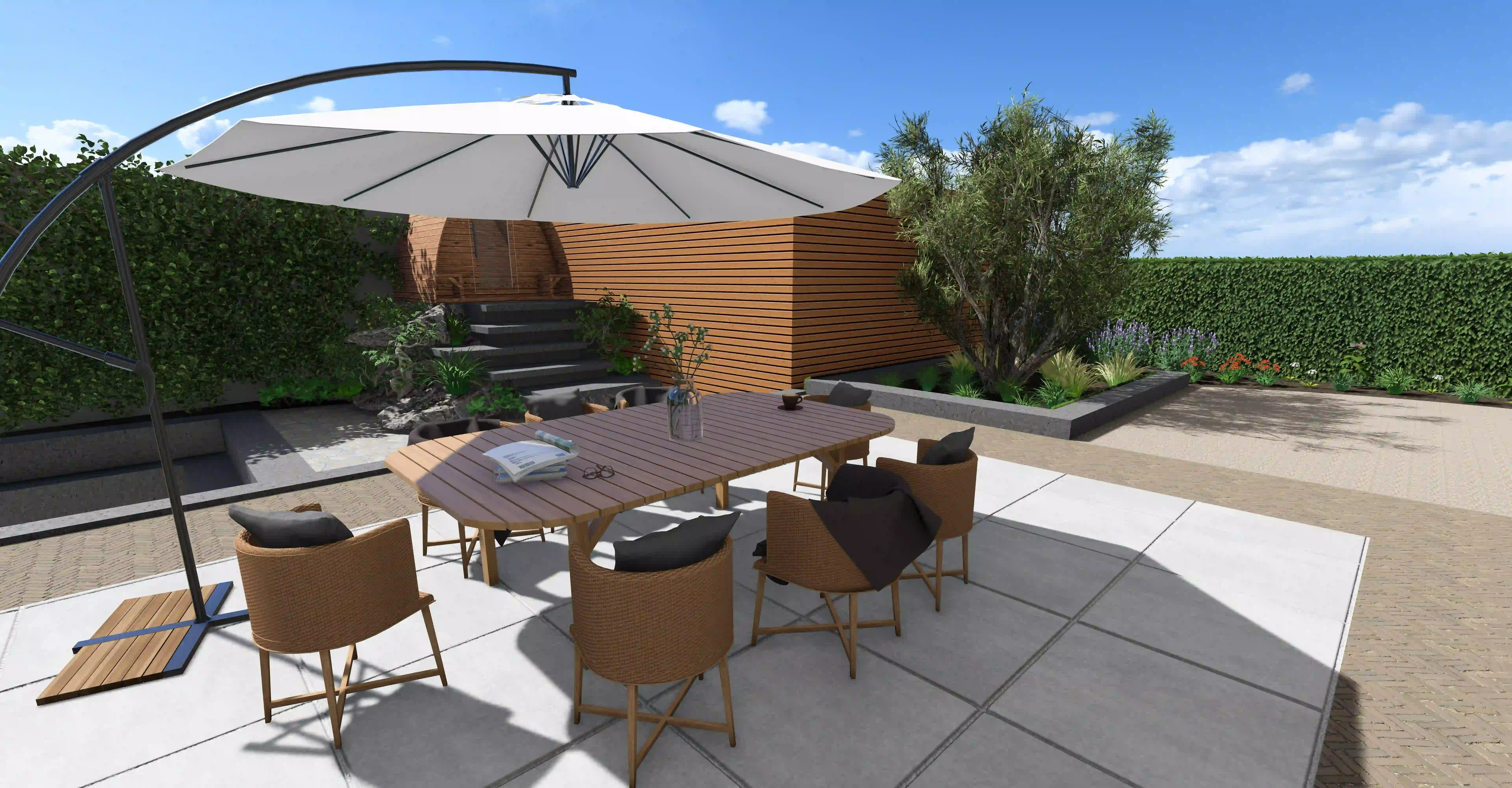 Fotorealistisch 3D-tuinontwerp door Star Landscaping te Cuijk