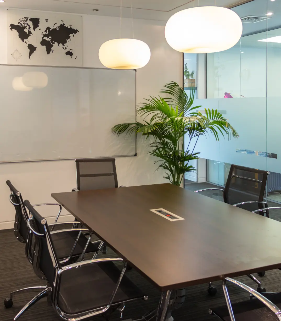 Modern business center reception lounge