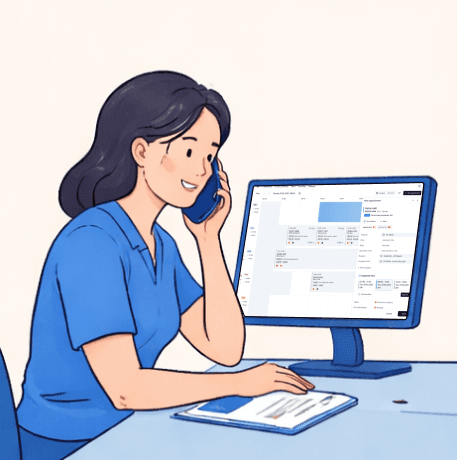 Nurse calls to the patient to make an appointment