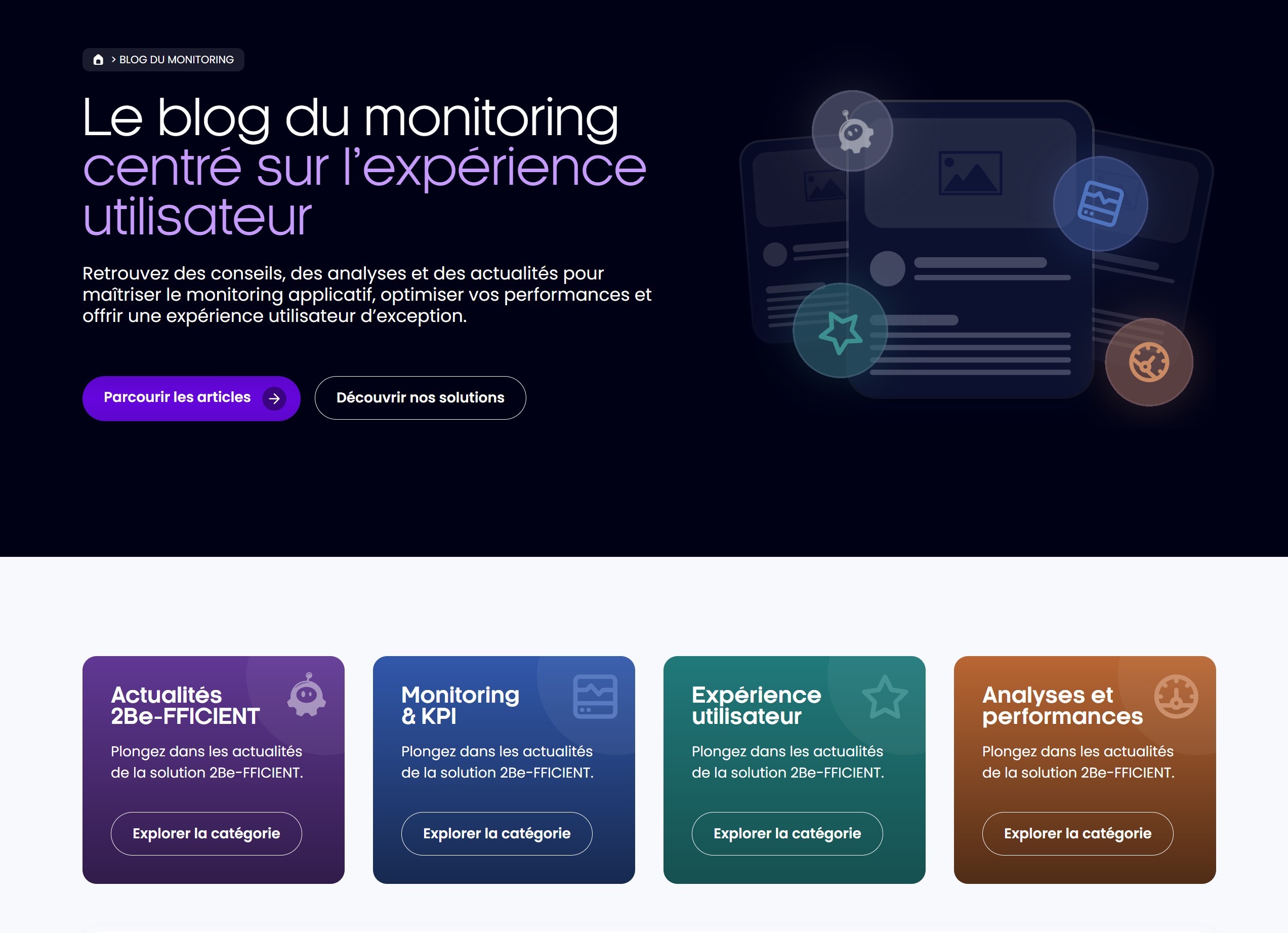 section hero blog et catégories site 2be-fficient