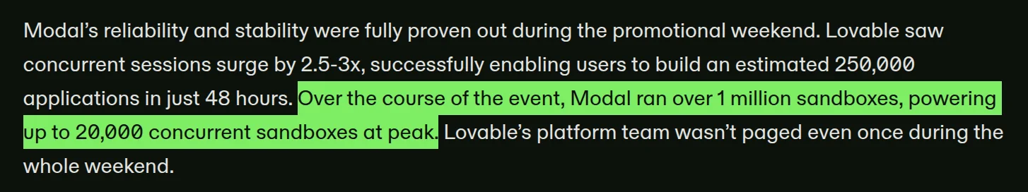 Modal and Lovable case study excerpt