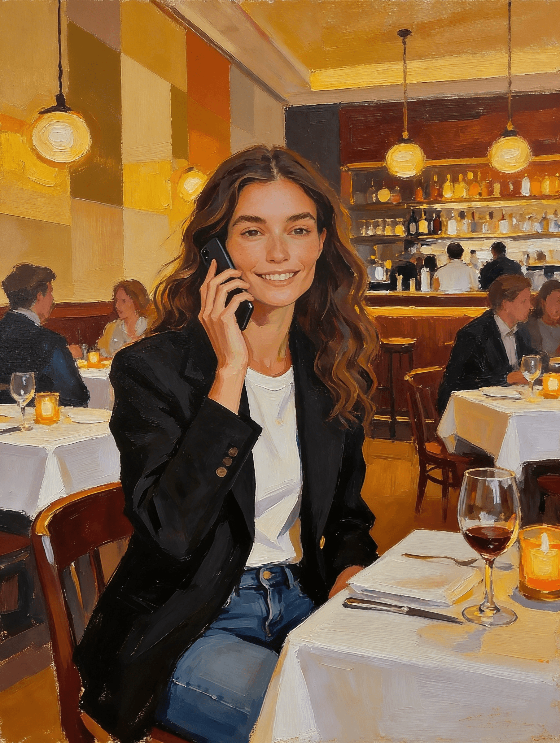 Business professional on phone call while working at laptop in bright office