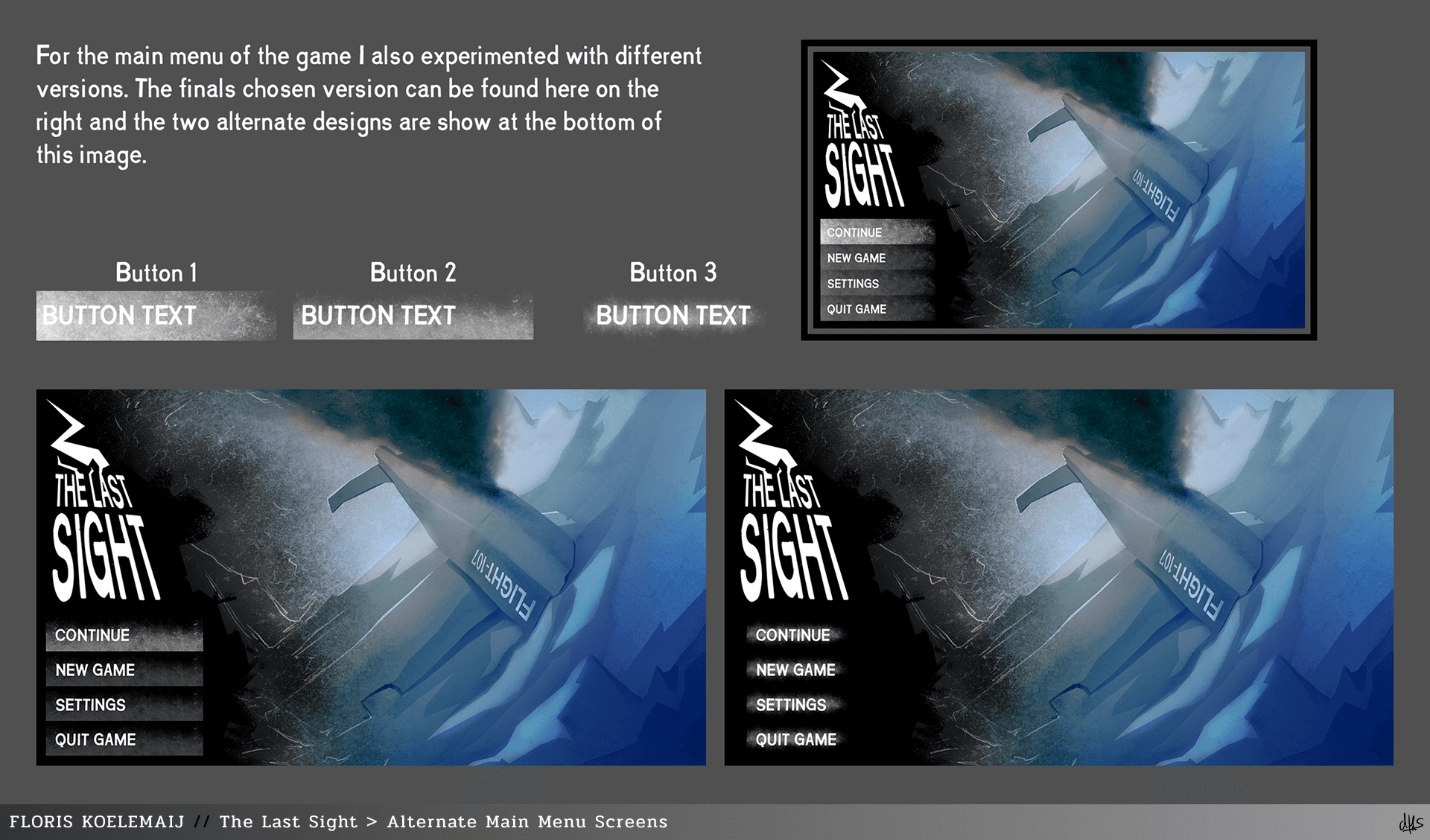 the last sight menu ui design process