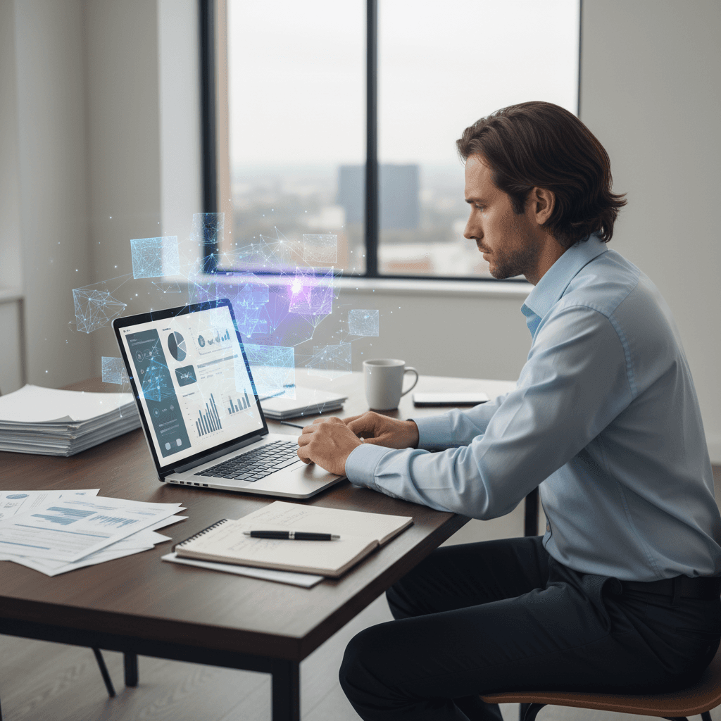 Claims adjuster using AI tools within a digital claims workspace