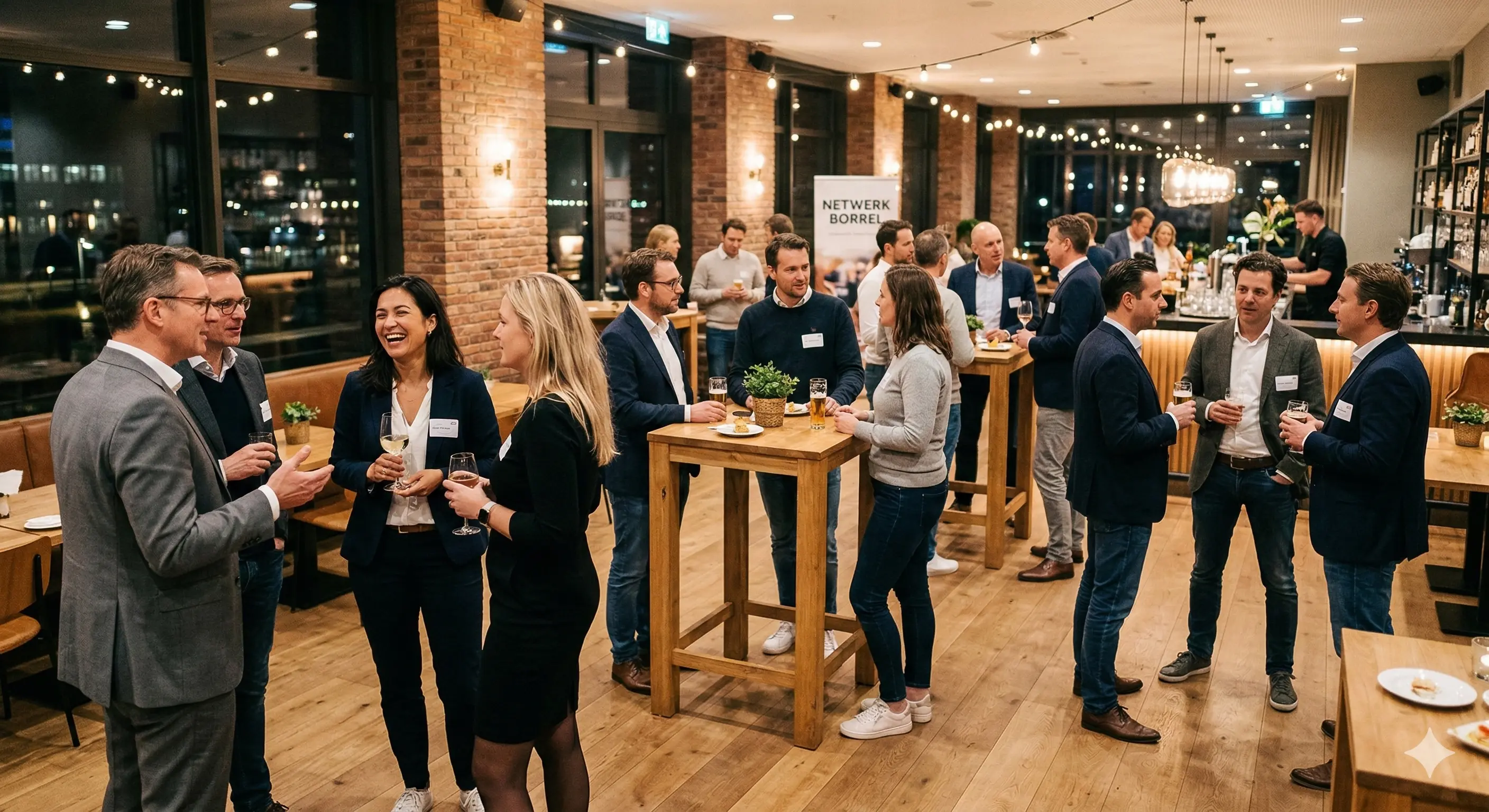 Netwerkborrel met 20 mensen