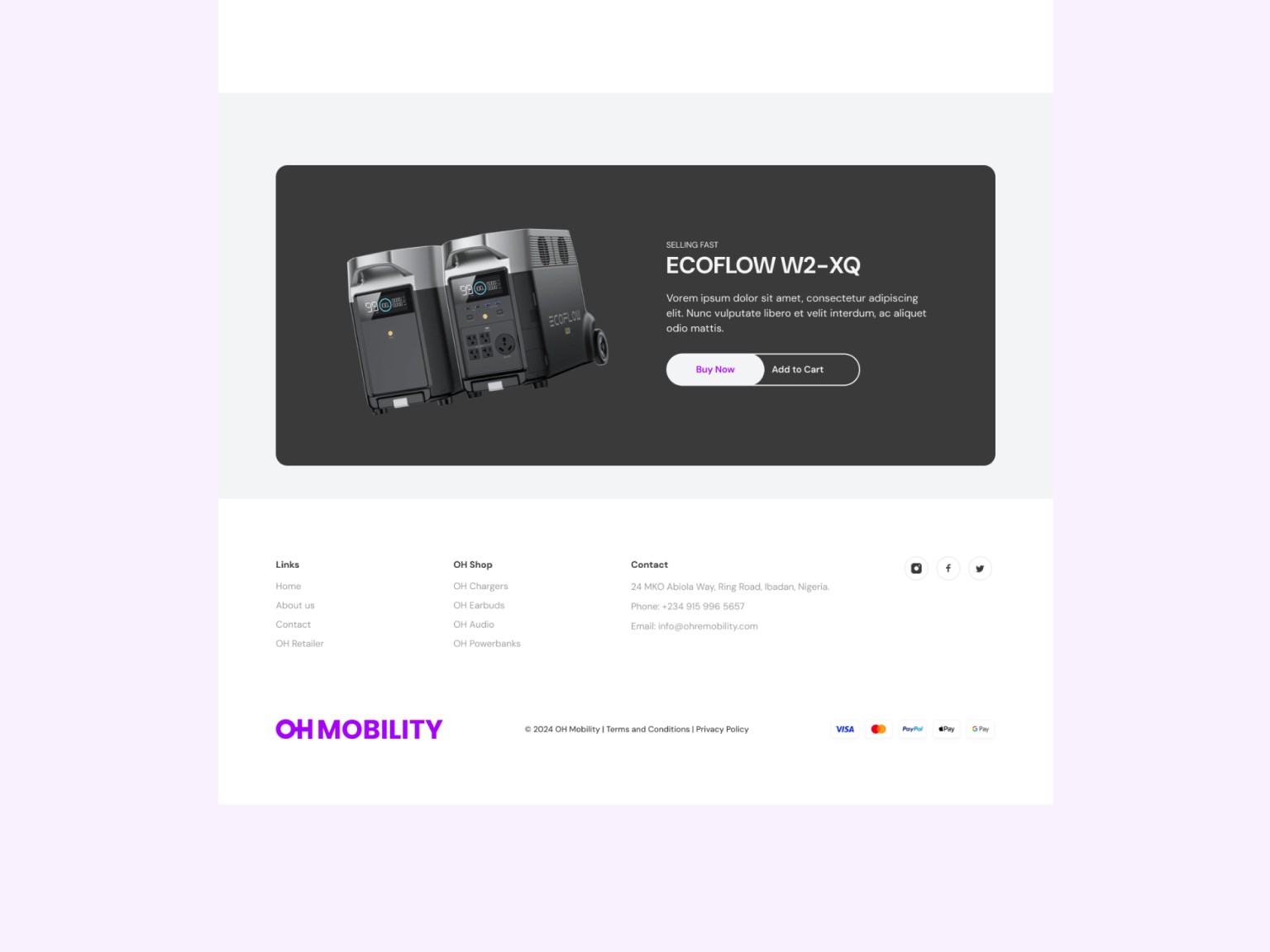 A screenshot from the Stuff page of the website