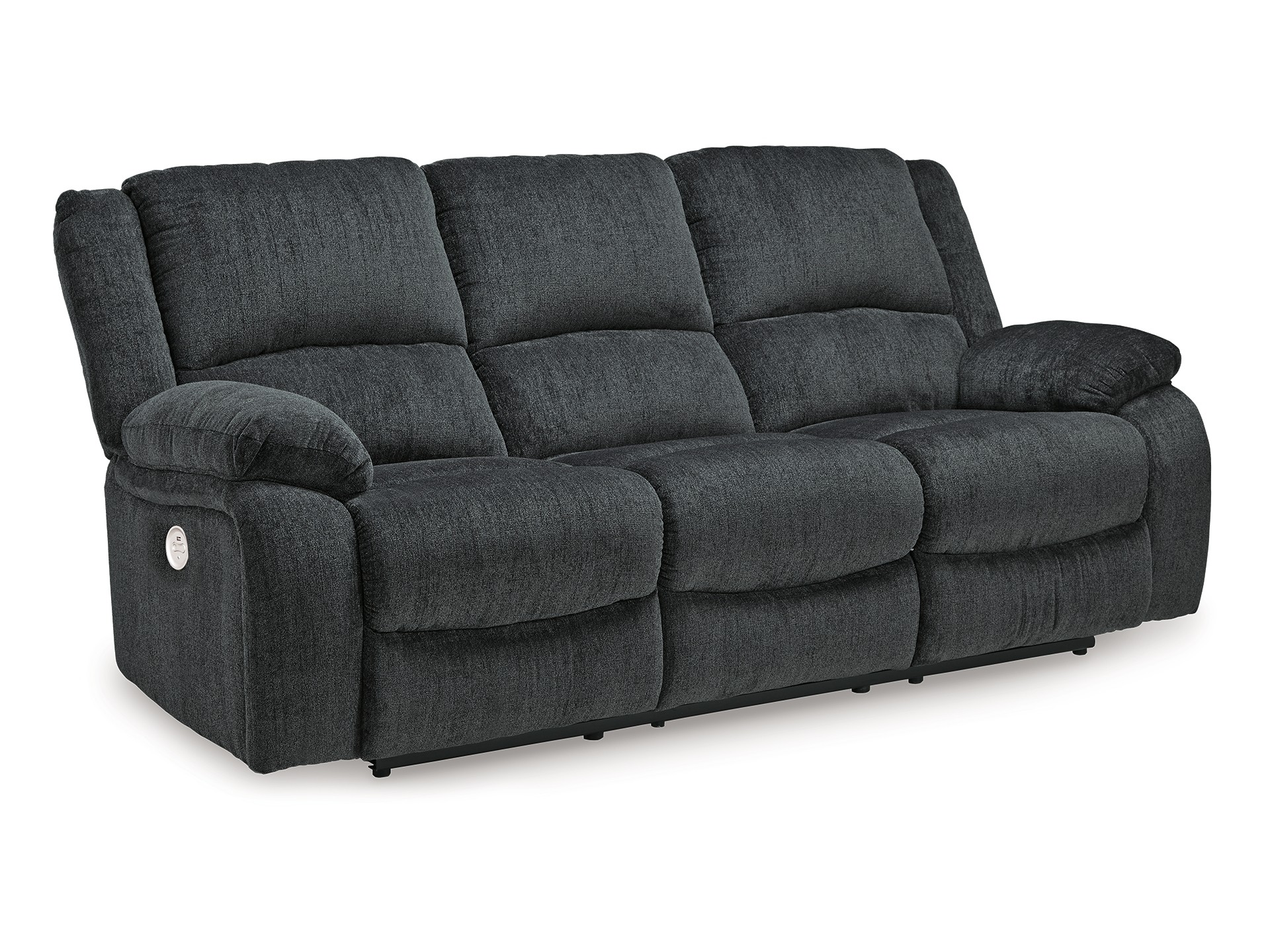 Stylish Draycoll power reclining sofa with deep seating and smooth power recline, ideal for modern and cozy spaces.