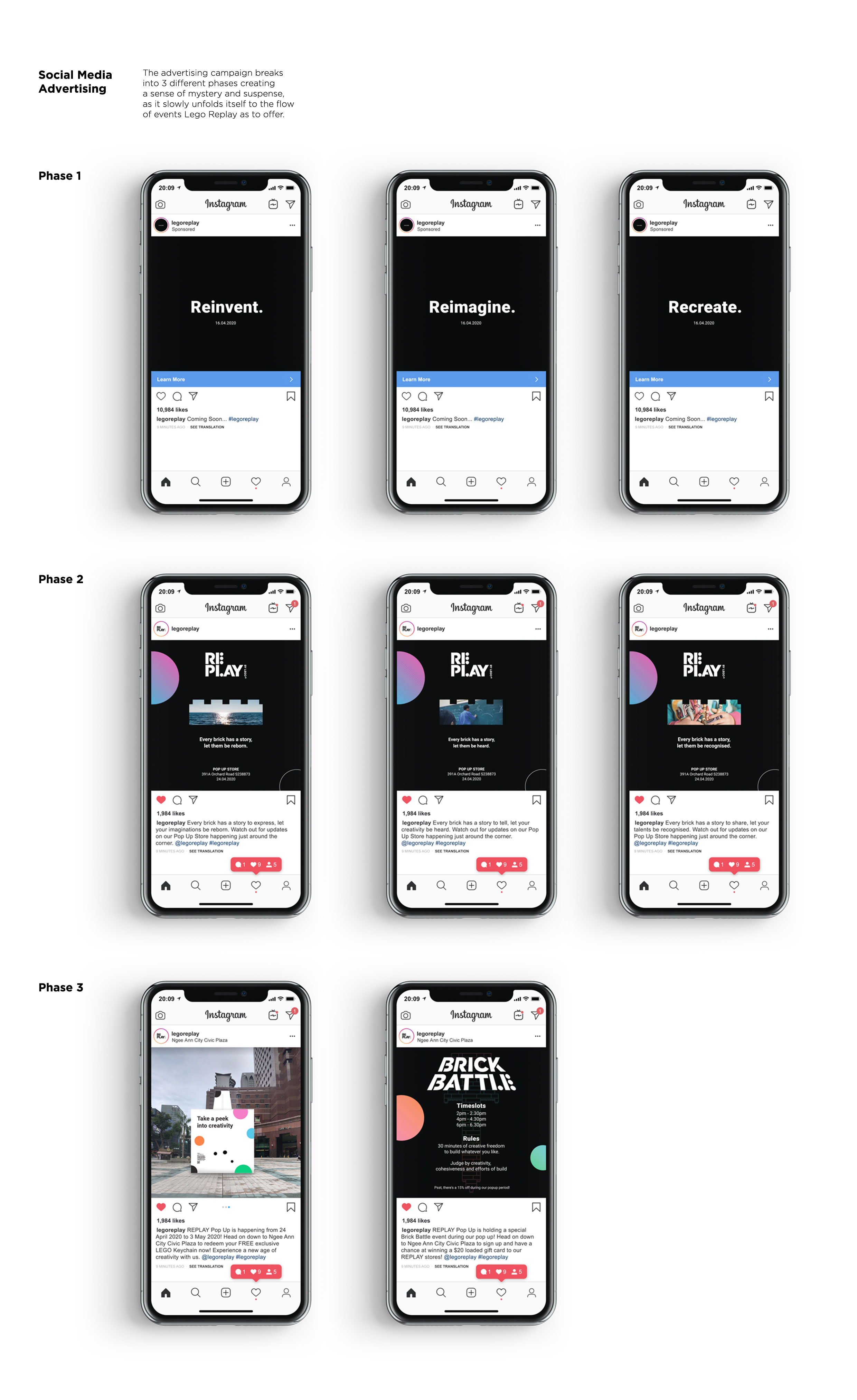 Brand's social media, instagram posts