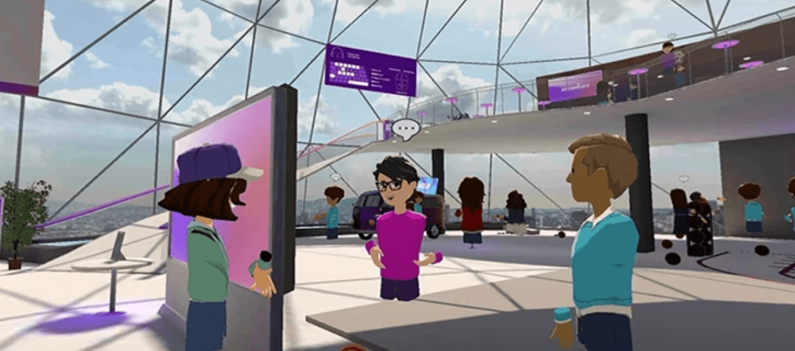 Virtual reality workspace created by Accenture, featured in the article 'Best VR Companies of 2025.' The image showcases a collaborative virtual environment where avatars interact within a futuristic, open-concept digital office. Highlighting Accenture’s innovative use of VR technology, the article emphasizes their leadership in creating immersive virtual spaces for team collaboration, training, and business solutions. 'Best VR Companies of 2025' explores how companies like Accenture are leveraging VR development to redefine workplace experiences and improve productivity, demonstrating the transformative potential of virtual reality in professional applications.