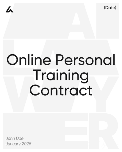 Online Personal Training Contract