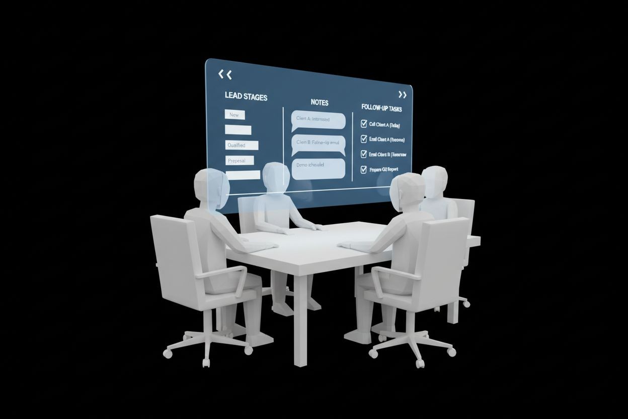 Equipo revisando un CRM