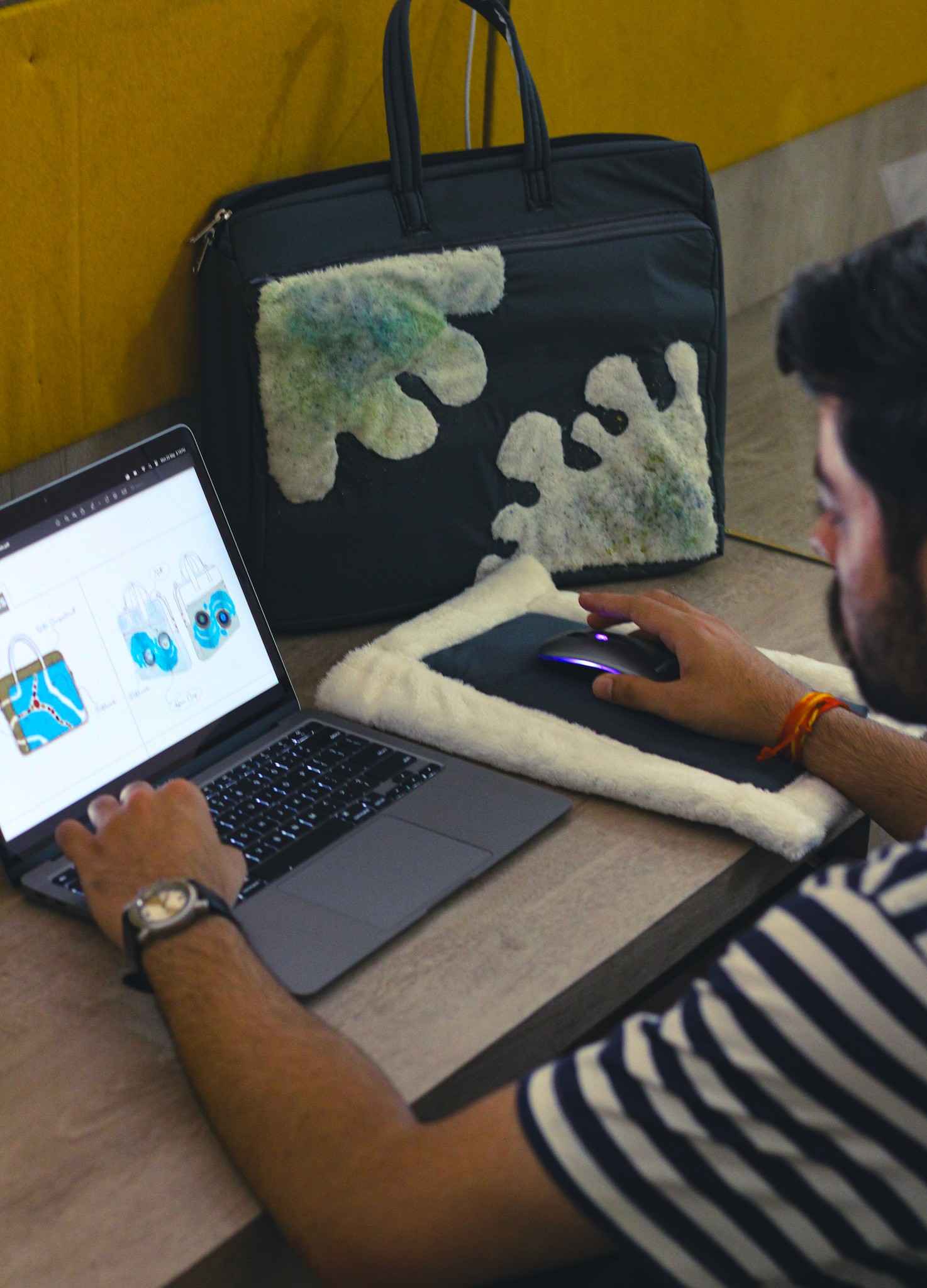 Portrait of portfolio creator – back view